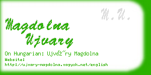 magdolna ujvary business card